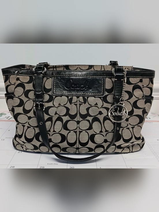 Coach Handbags - Coach Leather Trimmed East West Satchel